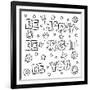 Inspirational Coloring Page. Black and White Vector Illustration.-null-Framed Art Print