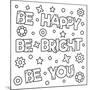 Inspirational Coloring Page. Black and White Vector Illustration.-null-Mounted Art Print