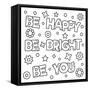 Inspirational Coloring Page. Black and White Vector Illustration.-null-Framed Stretched Canvas