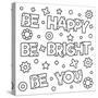 Inspirational Coloring Page. Black and White Vector Illustration.-null-Stretched Canvas