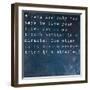 Inspirational Quote By Albert Einstein On Earthy Blue Background-nagib-Framed Art Print