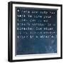 Inspirational Quote By Albert Einstein On Earthy Blue Background-nagib-Framed Art Print