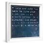 Inspirational Quote By Albert Einstein On Earthy Blue Background-nagib-Framed Art Print