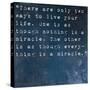 Inspirational Quote By Albert Einstein On Earthy Blue Background-nagib-Stretched Canvas