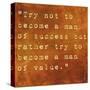 Inspirational Quote By Albert Einstein On Earthy Brown Background-nagib-Stretched Canvas