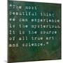 Inspirational Quote By Albert Einstein On Earthy Green Background-nagib-Mounted Art Print