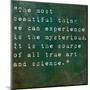 Inspirational Quote By Albert Einstein On Earthy Green Background-nagib-Mounted Art Print