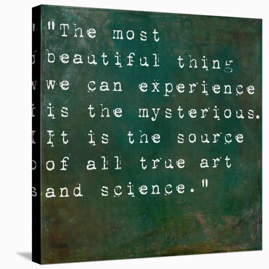 Inspirational Quote By Albert Einstein On Earthy Green Background-nagib-Stretched Canvas