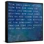 Inspirational Quote By Albert Ellis On Earthy Blue Background-nagib-Framed Stretched Canvas