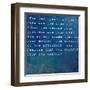 Inspirational Quote By Albert Ellis On Earthy Blue Background-nagib-Framed Art Print