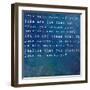 Inspirational Quote By Albert Ellis On Earthy Blue Background-nagib-Framed Art Print