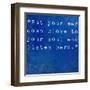 Inspirational Quote By Anne Sexton On Earthy Blue Background-nagib-Framed Art Print