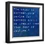 Inspirational Quote By Bill Cosby On Earthy Blue Background-nagib-Framed Art Print