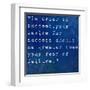 Inspirational Quote By Bill Cosby On Earthy Blue Background-nagib-Framed Art Print