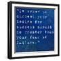 Inspirational Quote By Bill Cosby On Earthy Blue Background-nagib-Framed Art Print