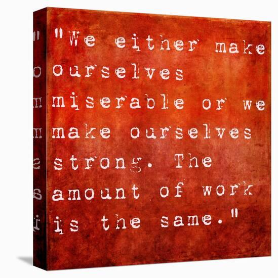 Inspirational Quote By Carlos Castaneda On Earthy Red Background-nagib-Stretched Canvas