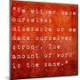 Inspirational Quote By Carlos Castaneda On Earthy Red Background-nagib-Mounted Art Print