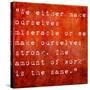 Inspirational Quote By Carlos Castaneda On Earthy Red Background-nagib-Stretched Canvas