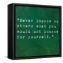 Inspirational Quote By Confucius On Earthy Background-nagib-Framed Stretched Canvas