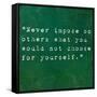 Inspirational Quote By Confucius On Earthy Background-nagib-Framed Stretched Canvas