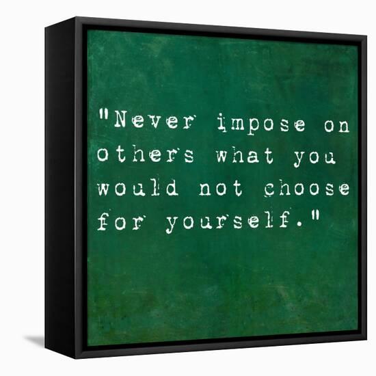 Inspirational Quote By Confucius On Earthy Background-nagib-Framed Stretched Canvas