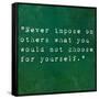 Inspirational Quote By Confucius On Earthy Background-nagib-Framed Stretched Canvas