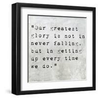 Inspirational Quote By Confucius On Earthy Background-nagib-Framed Art Print