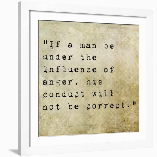 Inspirational Quote By Confucius On Earthy Background-nagib-Framed Art Print