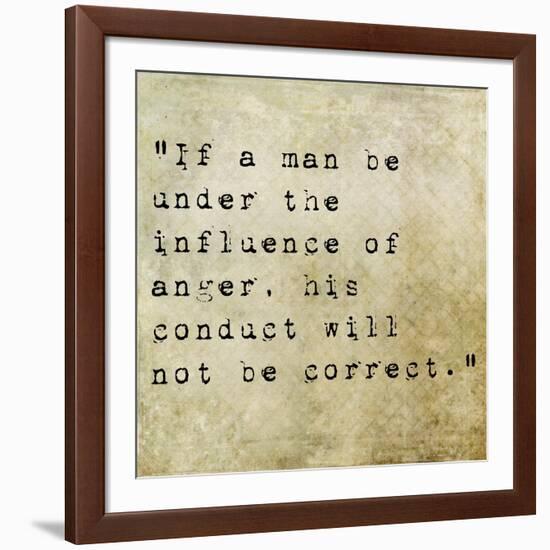 Inspirational Quote By Confucius On Earthy Background-nagib-Framed Art Print