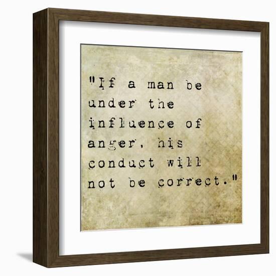 Inspirational Quote By Confucius On Earthy Background-nagib-Framed Art Print