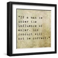 Inspirational Quote By Confucius On Earthy Background-nagib-Framed Art Print