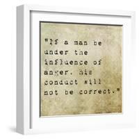 Inspirational Quote By Confucius On Earthy Background-nagib-Framed Art Print