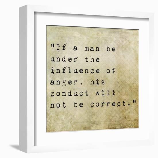 Inspirational Quote By Confucius On Earthy Background-nagib-Framed Art Print