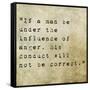 Inspirational Quote By Confucius On Earthy Background-nagib-Framed Stretched Canvas