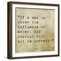 Inspirational Quote By Confucius On Earthy Background-nagib-Framed Art Print