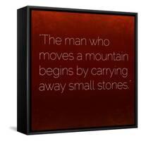 Inspirational Quote by Confucius on Earthy Background-nagib-Framed Stretched Canvas