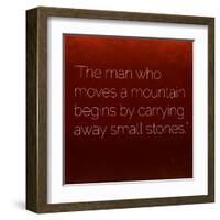 Inspirational Quote by Confucius on Earthy Background-nagib-Framed Art Print