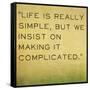 Inspirational Quote by Confucius on Earthy Background-nagib-Framed Stretched Canvas