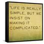 Inspirational Quote by Confucius on Earthy Background-nagib-Framed Stretched Canvas