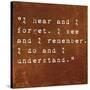 Inspirational Quote By Confucius On Earthy Background-nagib-Stretched Canvas