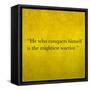 Inspirational Quote By Confucius On Earthy Background-nagib-Framed Stretched Canvas