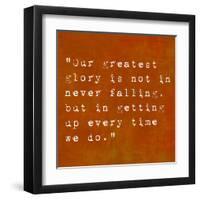 Inspirational Quote By Confucius On Earthy Background-nagib-Framed Art Print