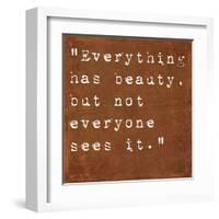 Inspirational Quote By Confucius On Earthy Background-nagib-Framed Art Print