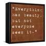 Inspirational Quote By Confucius On Earthy Background-nagib-Framed Stretched Canvas