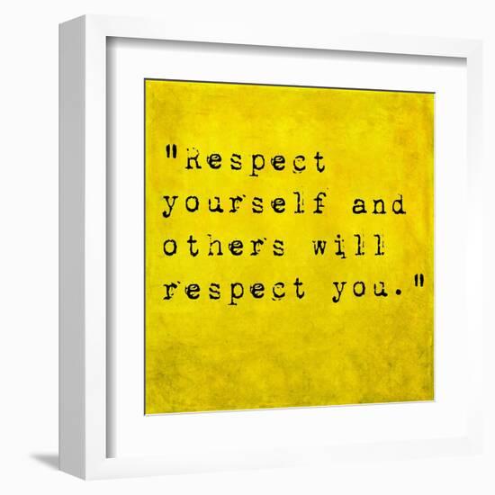 Inspirational Quote By Confucius On Earthy Background-nagib-Framed Art Print