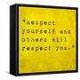 Inspirational Quote By Confucius On Earthy Background-nagib-Framed Stretched Canvas