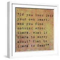 Inspirational Quote By Confucius On Earthy Background-nagib-Framed Art Print