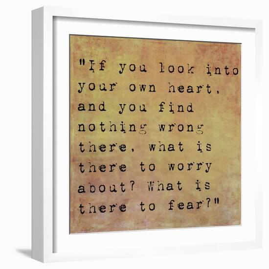 Inspirational Quote By Confucius On Earthy Background-nagib-Framed Art Print