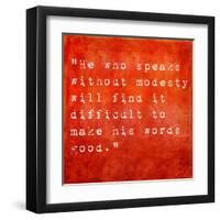 Inspirational Quote By Confucius On Earthy Background-nagib-Framed Art Print