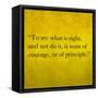 Inspirational Quote By Confucius On Earthy Background-nagib-Framed Stretched Canvas